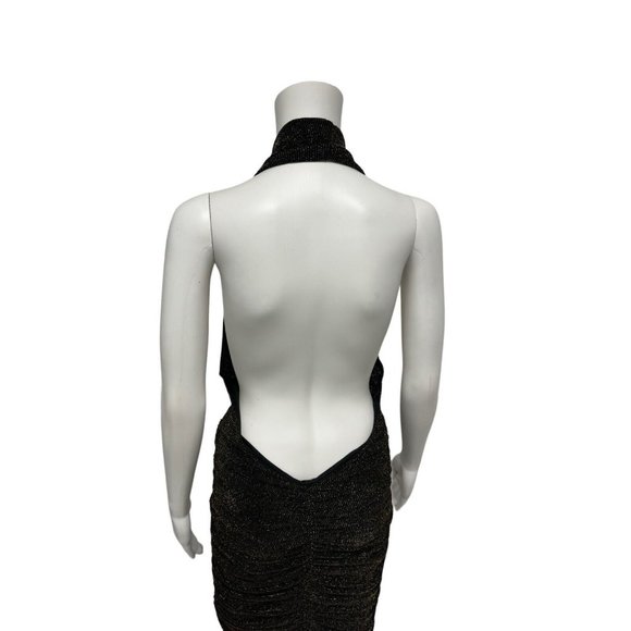 Fashion Nova Women's Sleeveless Halter Neck Black Sparkly Cocktail Dress Size XL - Picture 6 of 13